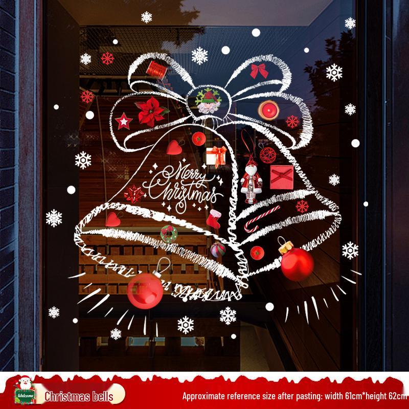 Santa Claus and Tree Window Cling Decorations for Christmas