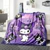 Happy Birthday Kuromi Flannel Blanket Super Soft Warm Cozy Blanket For Sofa Bed Office Travel Allseason Home Decor Gift