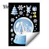 Seasonal Glass Surface Decals Christmas Snowflakes Santa Static Sticker, Waterproof PVC Window Claus Art Decal, Decorative Removable Cling for