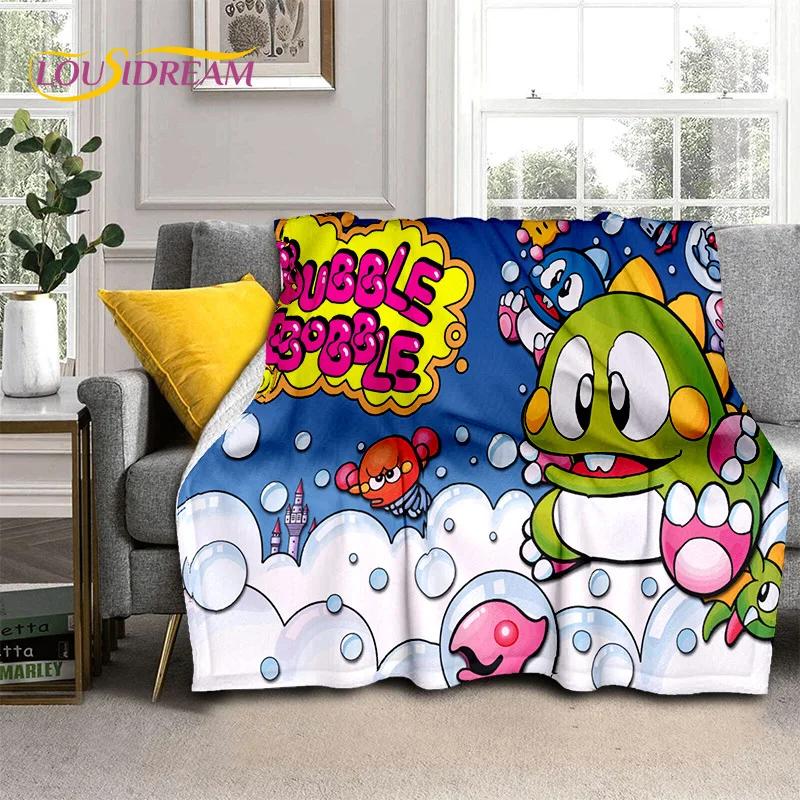Cartoon Bubble Bobble Game Gamer 3D Blanket,Soft Throw Blanket for Home Bedroom Bed Sofa Picnic Travel Office Cover Blanket Kids