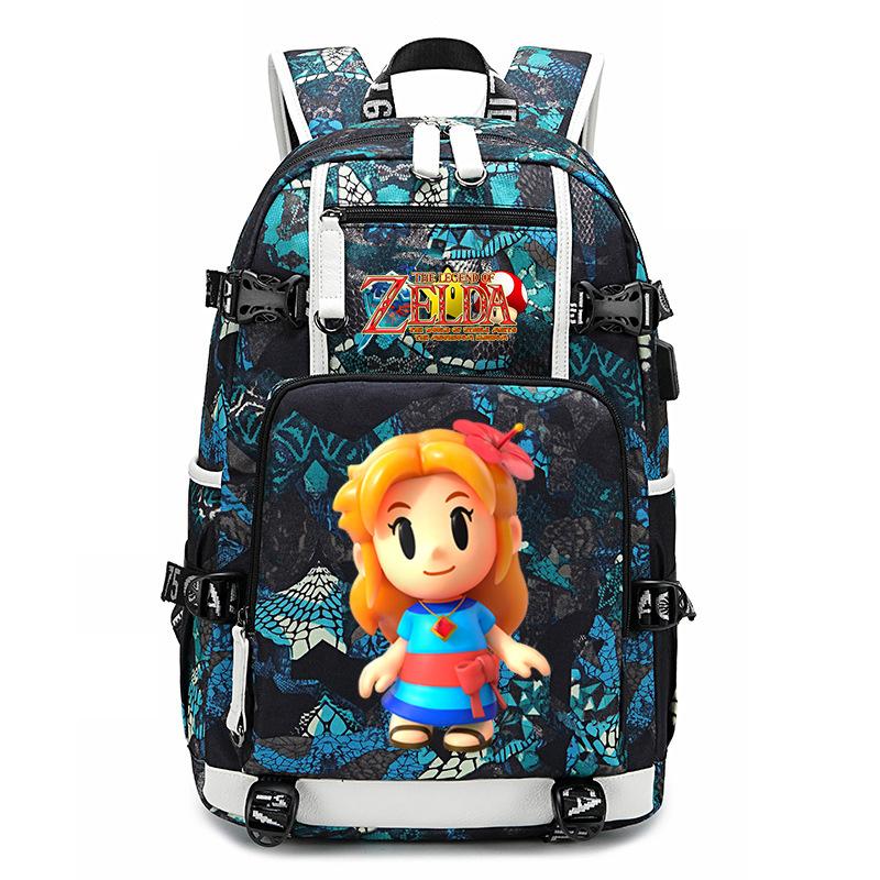 Zelda Zelda Peripheral Printed Backpack Outdoor Usb Port Large Capacity Travel Backpack