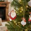 Lightweight Wood Party Ornaments 16/24/32Pcs Christmas Wooden Ornaments Flying Angels Decorations Santa Claus Cute Snowman Angel Figures for Holiday