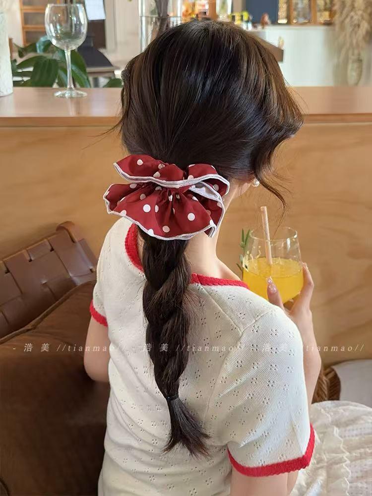 Scarf Headband French Retro Plaid Sweet And Cute Headscarf