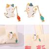 Fishing Cat Badges Alloy Material Enamel Brooch Pins for Bookbags Clothes Decors
