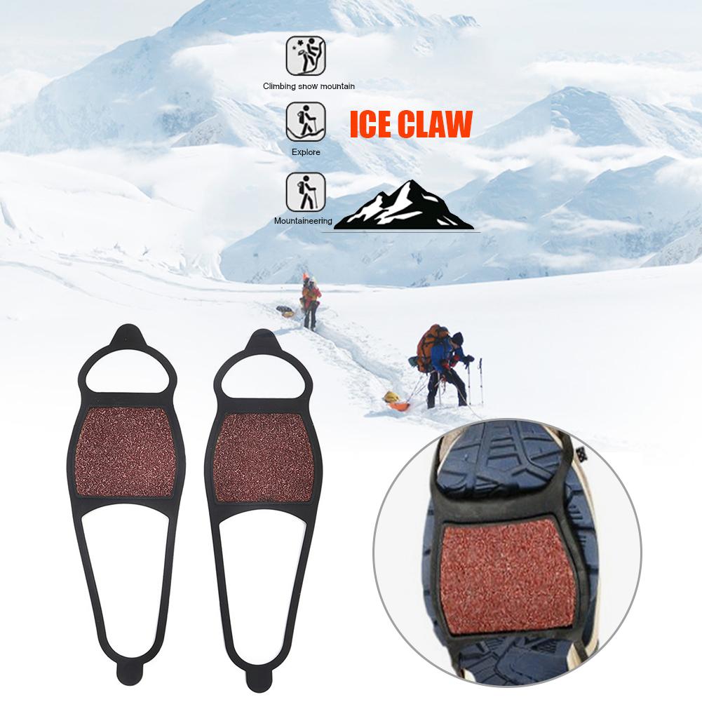 Coarse Sand Ice Snow Grips for Boots Shoes Anti Slip Traction Ice Shoes Grippers for Ice Snow Winter Hiking Climbing Ice Fishing