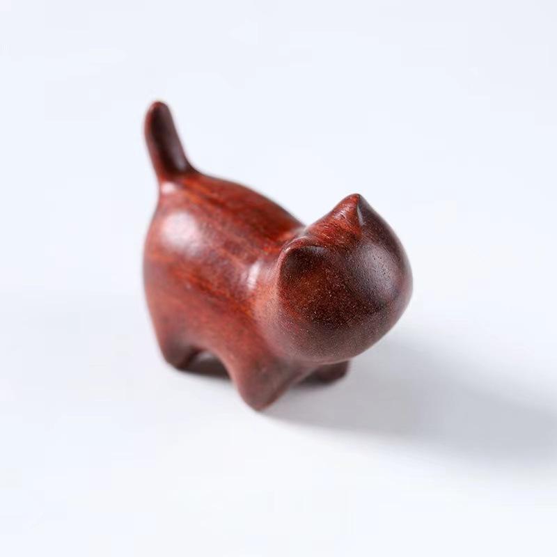 Figuras en miniatura, adorno de gato, lindo gato de madera de colores, accesorios de escritorio para oficina, decoración del hogar, regalo, actividad, recuerdos