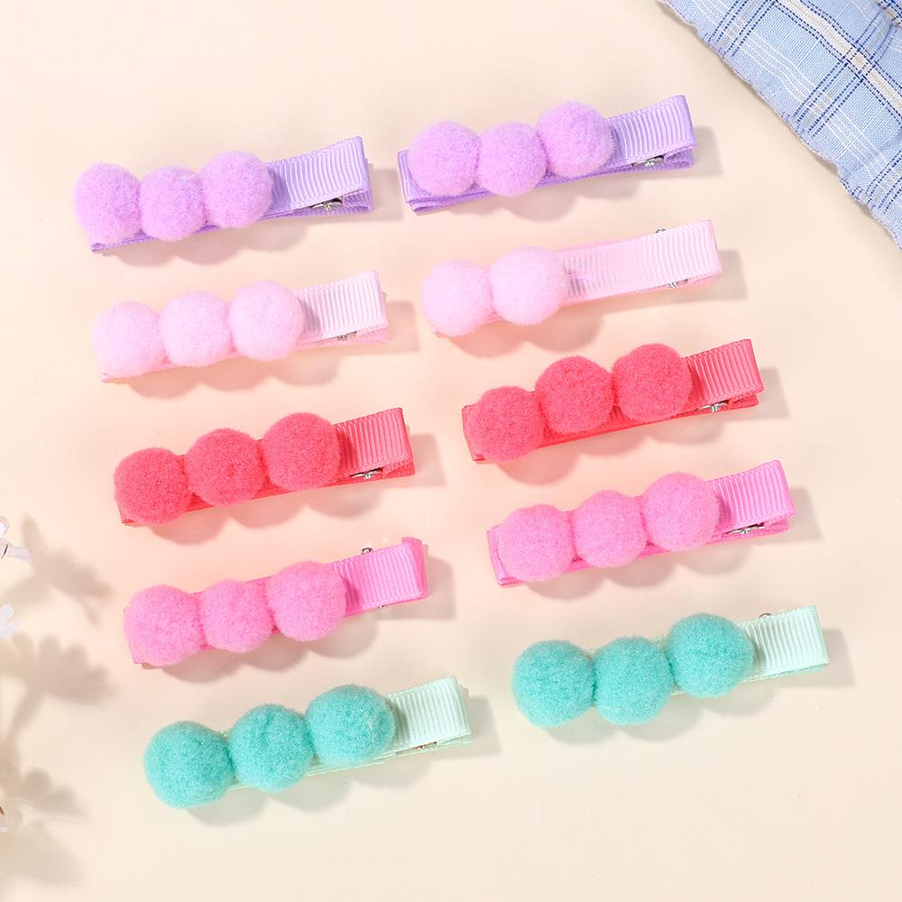 

Random 40Pcs Hairball hair clip sweet hair bangs hairpin boutique cute bag cloth clip
