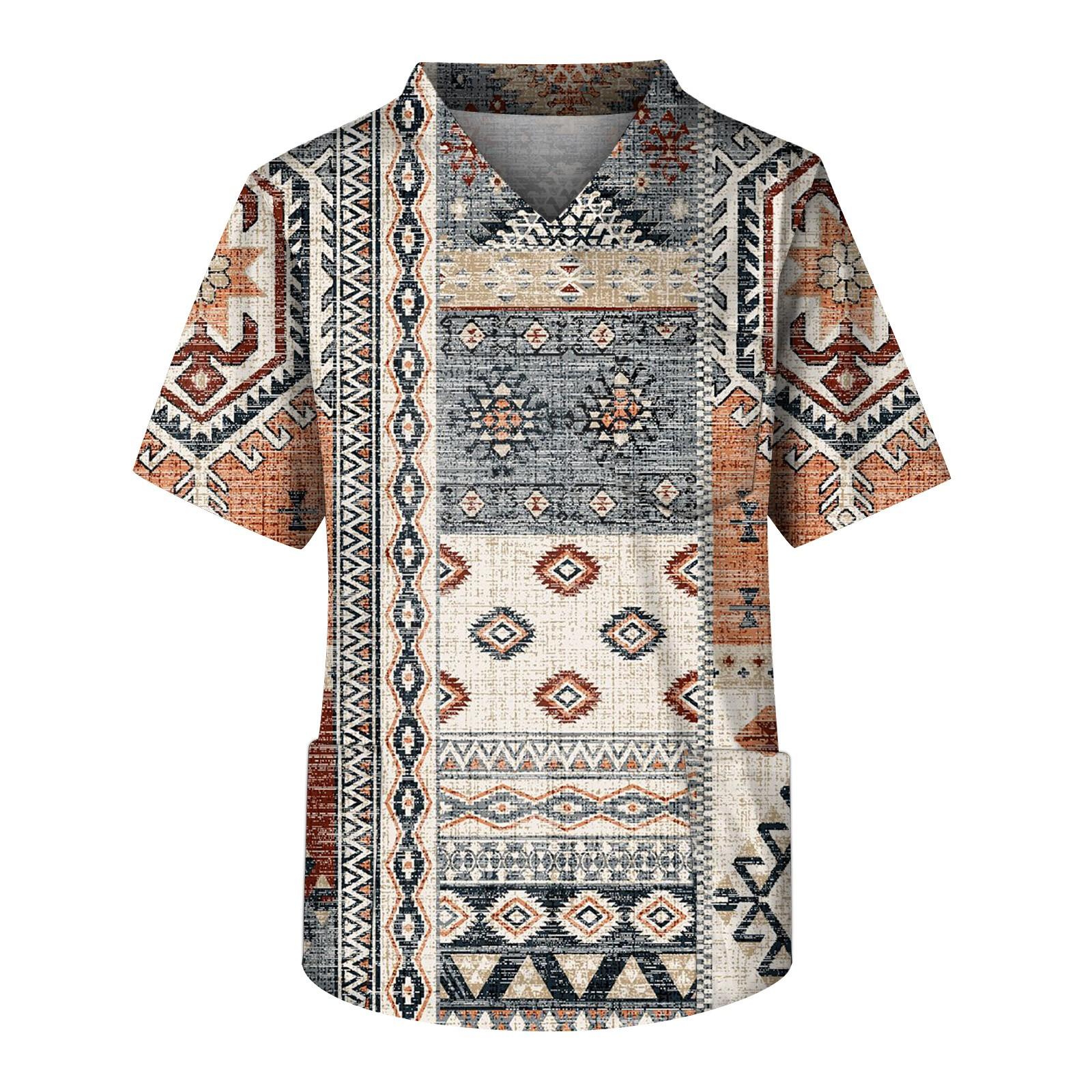 

Мужской топ с короткими рукавами и V-образным вырезом с принтом мелких животных нагрудный карман и карман для ухода XXXXL коричневый