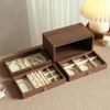 Exquisite Multilayer Walnut Jewelry Box with Dustproof Design and Large Capacity