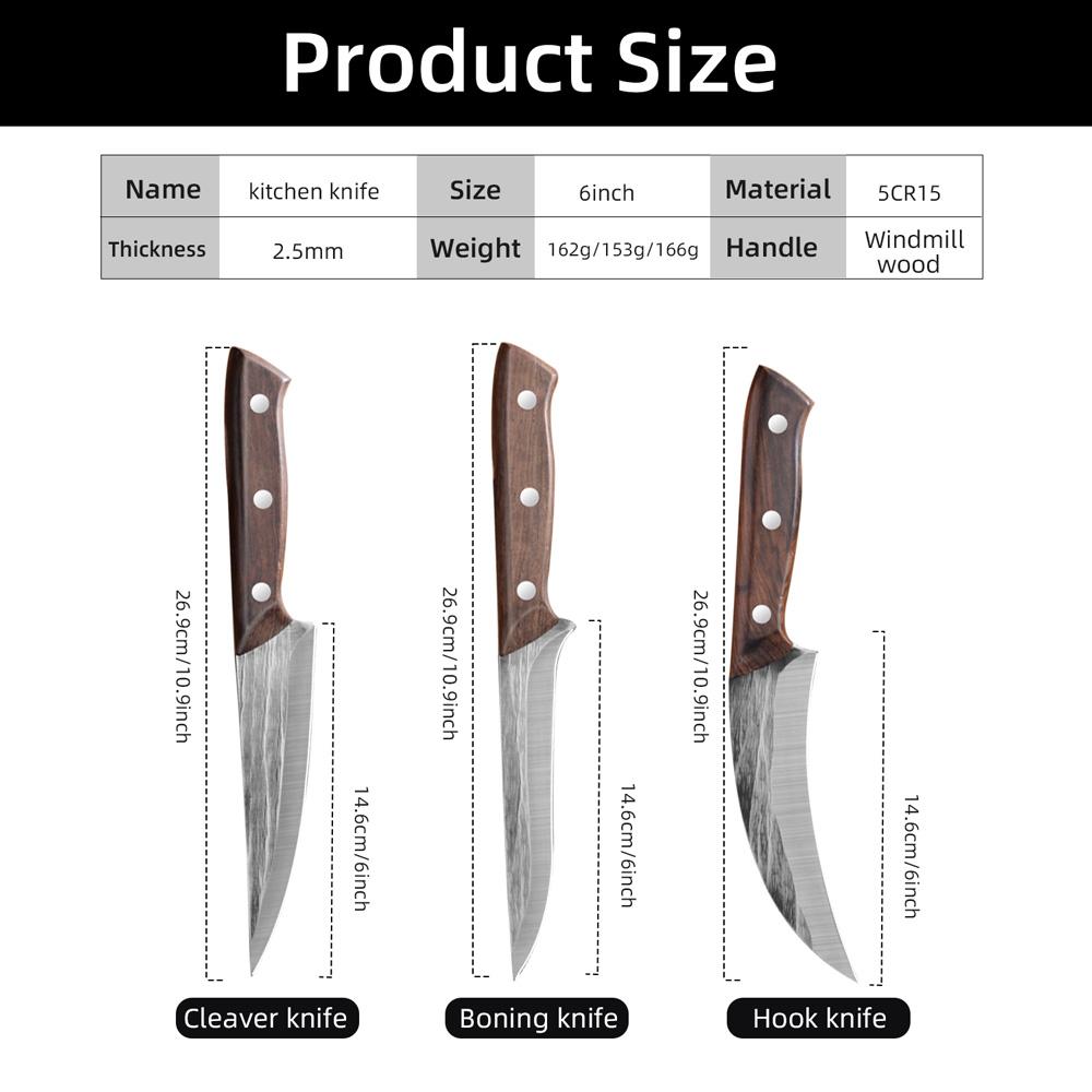 Hand Forged Boning Knife High Carbon Steel Pineapple Hook Knives Kitchen Utility Tools With Knife Scabbard