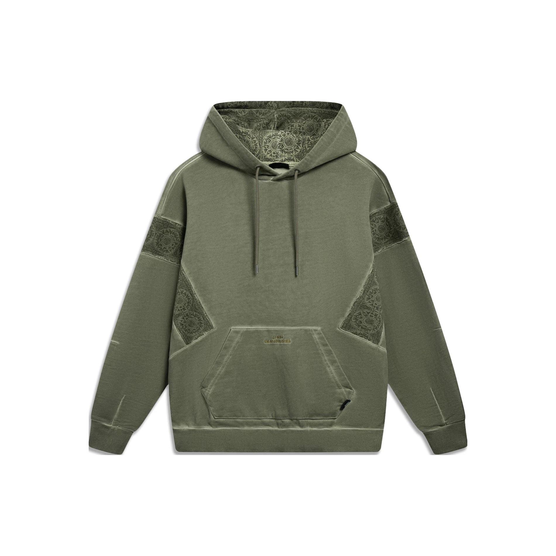 LI-NING AWDT221-3 Unisex Skateboarding Series Casual Loose Fit Long Sleeve Hooded Sweatshirt L
