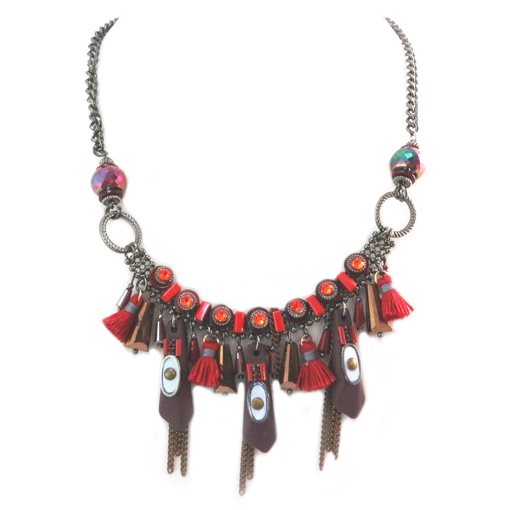 

Les Trésors De Lily [P4211] - Дизайнерское колье Алтай красный оранжево-коричневый