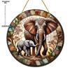 Vintage, Vibrant 2D Elephant Acrylic Circular Catcher, Animal Themed, Novelty Home Decor, Perfect Durable for Bedroom