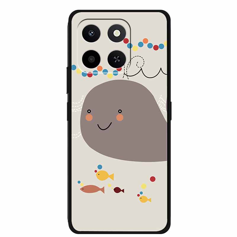 3D Emboss Case For Honor Play 10T 400 Smart 4G 5G Relief Flower Back Cover Black TPU Silicone Soft Case For Honor X7d 4G 5G Para