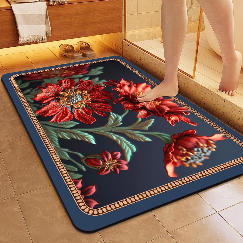 Entrance Mat Bathroom Entrance Door Mat Non Slip Absorbent Wear-resistant Floor Mat Kitchen Mat
