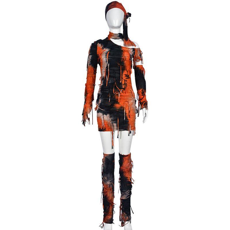 

Платье с кисточками Персонализированное 9520 Летнее Новое Тай-Дай Кисточки Головной Платок Ботильоны Платье Женское Red L