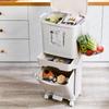 38/42L Pedal Storage Large Trash Can Kitchen Waste Household Waste Bin Wet Dry Separation Garbage Can