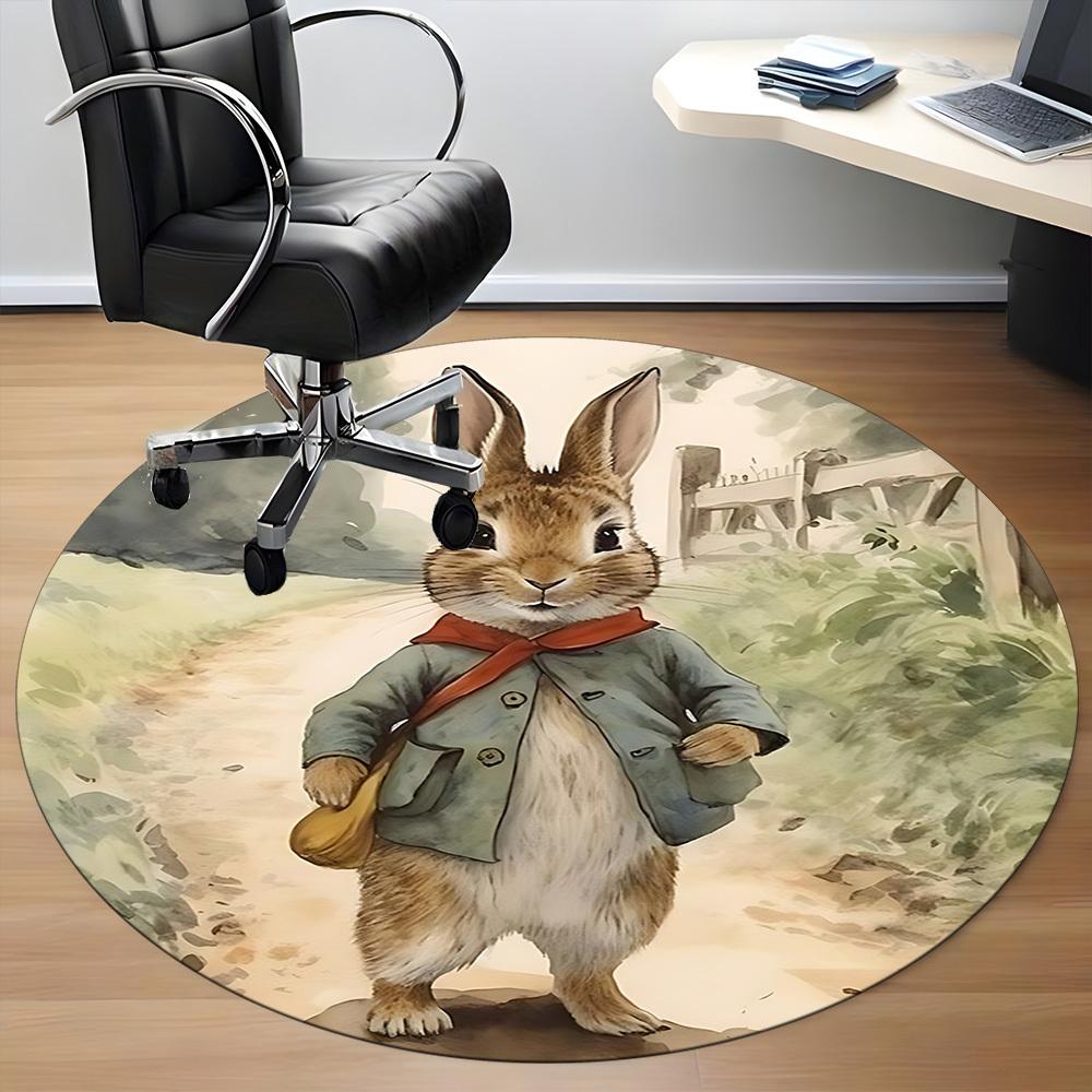 1pc Rabbit Peter Office Round Area Rug, Under Office Chairs Bedroom Living Room Home Decor  a1022319