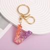Ab Glue Fuchsia Gradual Change Letter Keychain Pendant Pendant Japanese And Korean Style Popular Versatile Keychain Jewelry