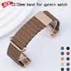 22 26mm Quick Fit Leather Band For Garmin Watch Fenix 8 E 47mm 51 7 7X 6 6X 5X Plus 945 Reversed Magnetic Snap-on Watch Strap