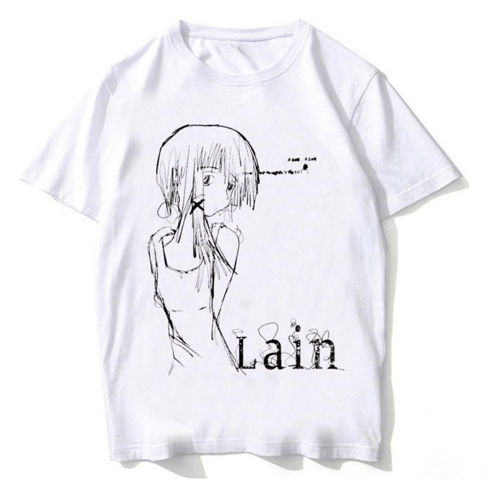 Lain Graphic Print High Quality Unisex T-shirt Short Sleeve Street Fashion Trend Clothing Street Style Top Tees