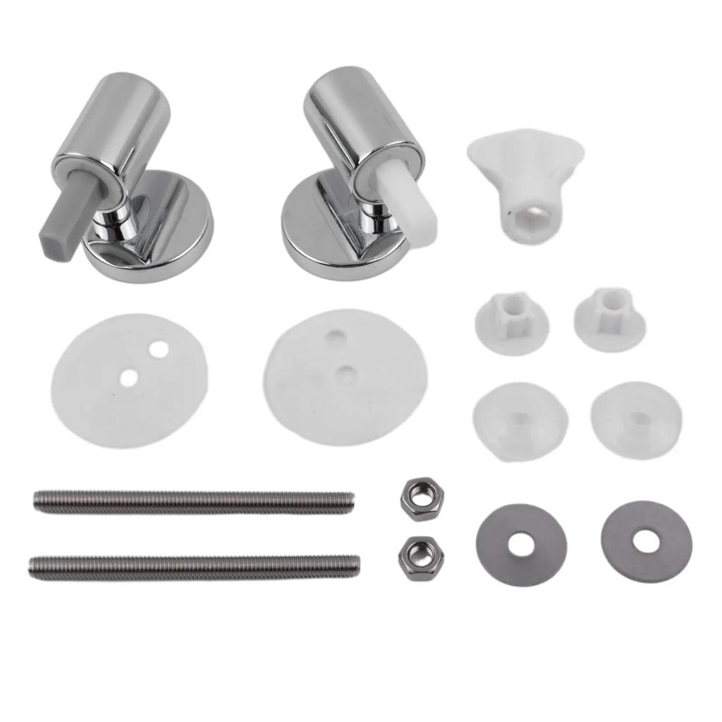1set Toilet Cushions Hinge Set, Including Replacement Toilet Seat, Cover Hinge, Screw Pin, Hardware Connector, Quick Connector