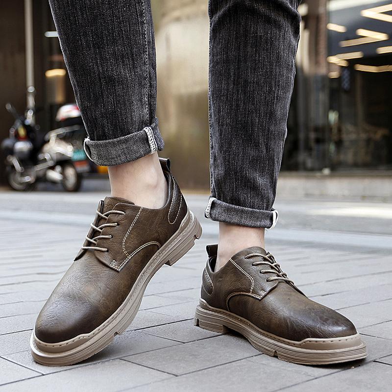 Hot Sale All-match Men Casual Shoes Genuine Leather Male Comfortable Walking Shoe Luxury Brand Lace-Up Oxfords for Men Shoes