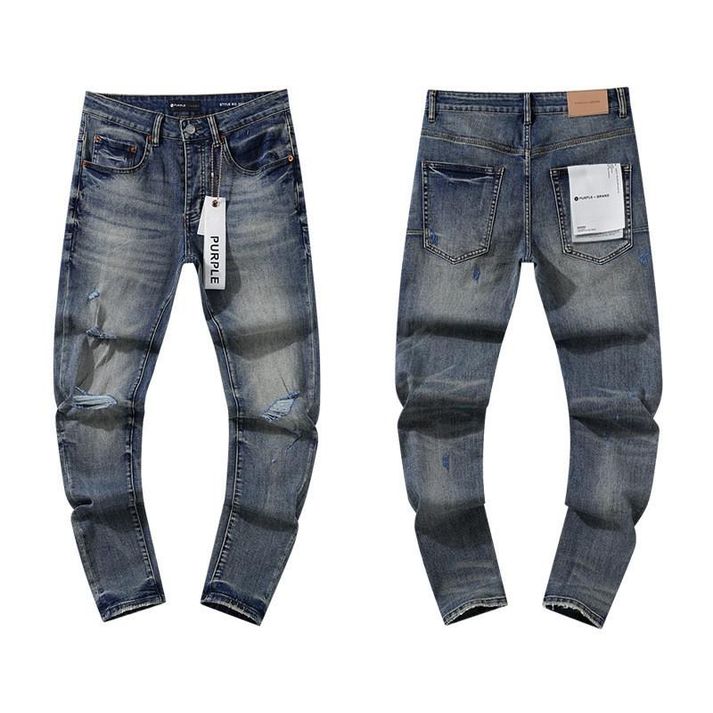 Dżinsy Męskie Damskie Streetwear Spodnie Codzienne z Nadrukiem Rozprysków Fioletowego Atramentu Wytarte Prosty Krój