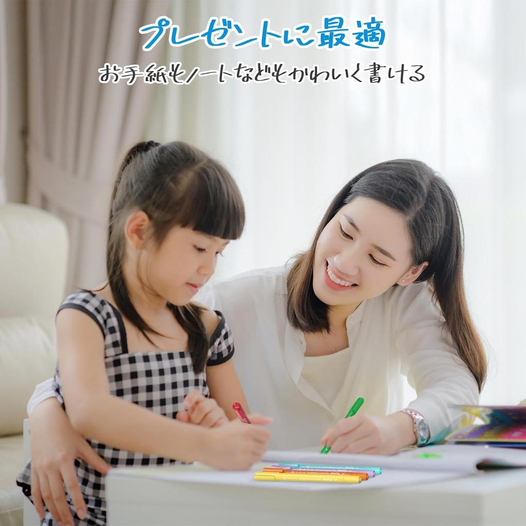 Aechy Gebogener Farbstift Twin Fine 18 Arten Roller Schnell Stifte für Kinder und Erwachsene 18 Stifte, Wasserbasierter Stift, 18-teiliges Set, Marker, Spitze, Stempel,