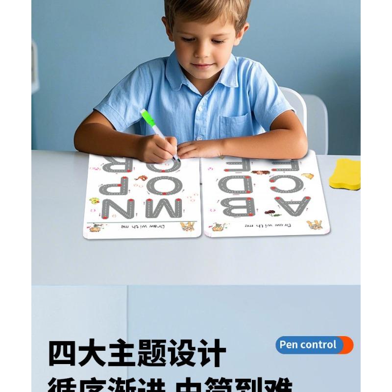 Kids Erasable Pen Control Training Book Early Education Handwriting Practice Card For Children
