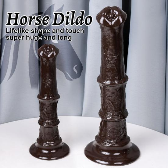 Large Fantasy Horse Dildo for Men & Women, Realistic Fake Animal Phallus with Suction Cup, Adult Sex Toy for Solo Play