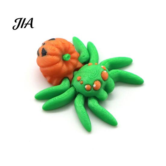 Modern Interior Sculptures 3D Printed Spider Figurine, Articulated Fidget Toy, Movable Joints Small Figurine for Balcony Animal Creative Desktop