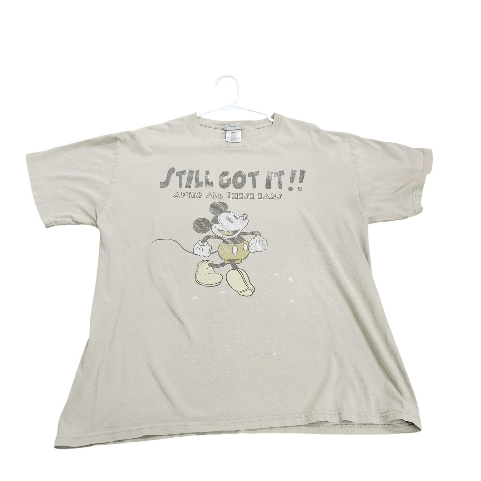Disneyland Resort Shirt Mens Large Beige Mickey Still Got It Ears Graphic Tee Unisex T-Shirt S