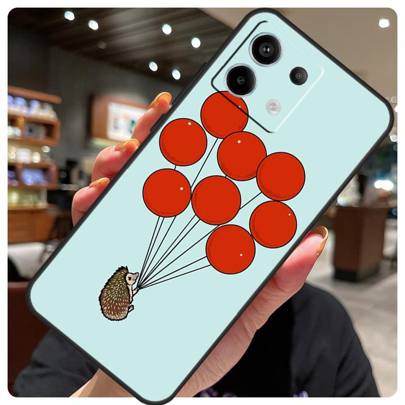 Kawaii Hedgehog Heart Cute Case For Xiaomi Redmi Note 13 12 9 10 11 14 15 Pro Plus Cover For Redmi 14C 10C 12C 13C 15 C