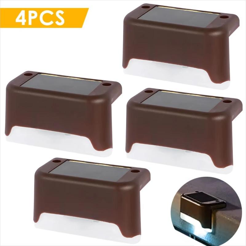 

1/4/8/ Упаковка Солнечные Палубные Светильники Светодиодные Водонепроницаемые Уличные Солнечные Светодиодные Шаговые Светильники Для Палубы Лестницы Патио Двор Садовый Декор 4PCS-White