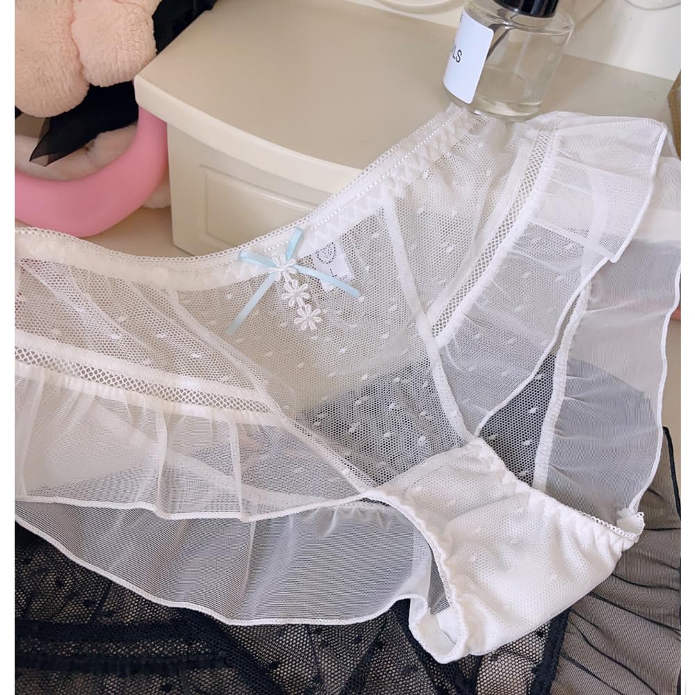 EasyTalk Cute Student Panties with Elegant Lace Girlish Breathable and Comfortable for Stomach and and Embroidery, Style, Comfortable, Sweat-Wicking,