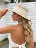 Womens Straw Sun Hat With Ribbon Bow For Beach Holiday Travel Summer