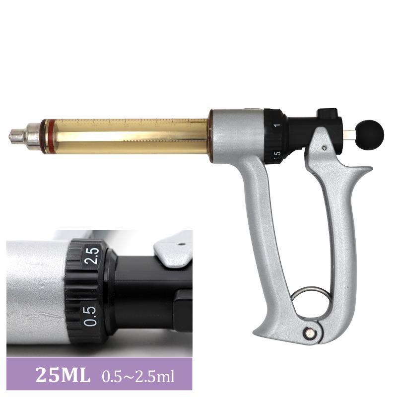 

25Ml/50Ml Automatic Adjustable Continuous Syringe Vaccine Syringe with Needle for Pigs Cattle Sheep Animals Veterinary Syringe