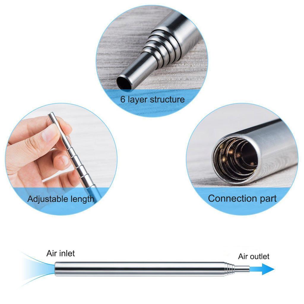 Retractable Stainless Steel Fire Blower Stick - Compact Camping Fire Starter Tool