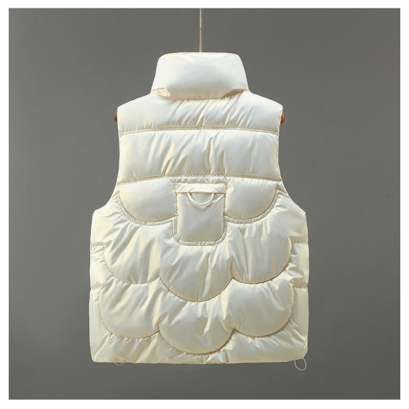 Gold Film Baumwollweste 2024 Herbst und Winter Neu Koreanische Version Lässig Locker Kurz Warm Daunen Baumwolljacke Weste Jacke