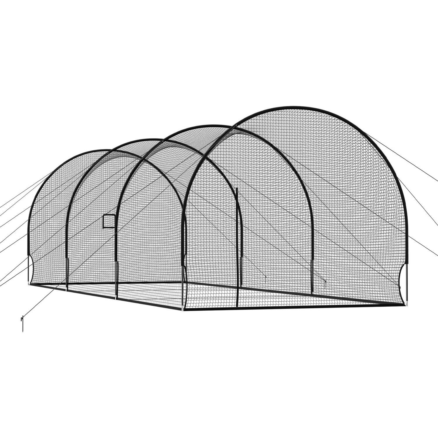 Cage de Frappe de Baseball, 10058 x 3660 x 3000mm Cage de Frappe Portative Autoportante, Cages de Frappe en Polyester Sans Nœuds 4 Plis & Lanceur