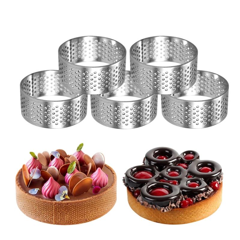 Perforated Mousse Ring Stainless Steel Cake Mould Round Baking Tools Decorating Molds Kitchen Accessories 9 Sizes Choose