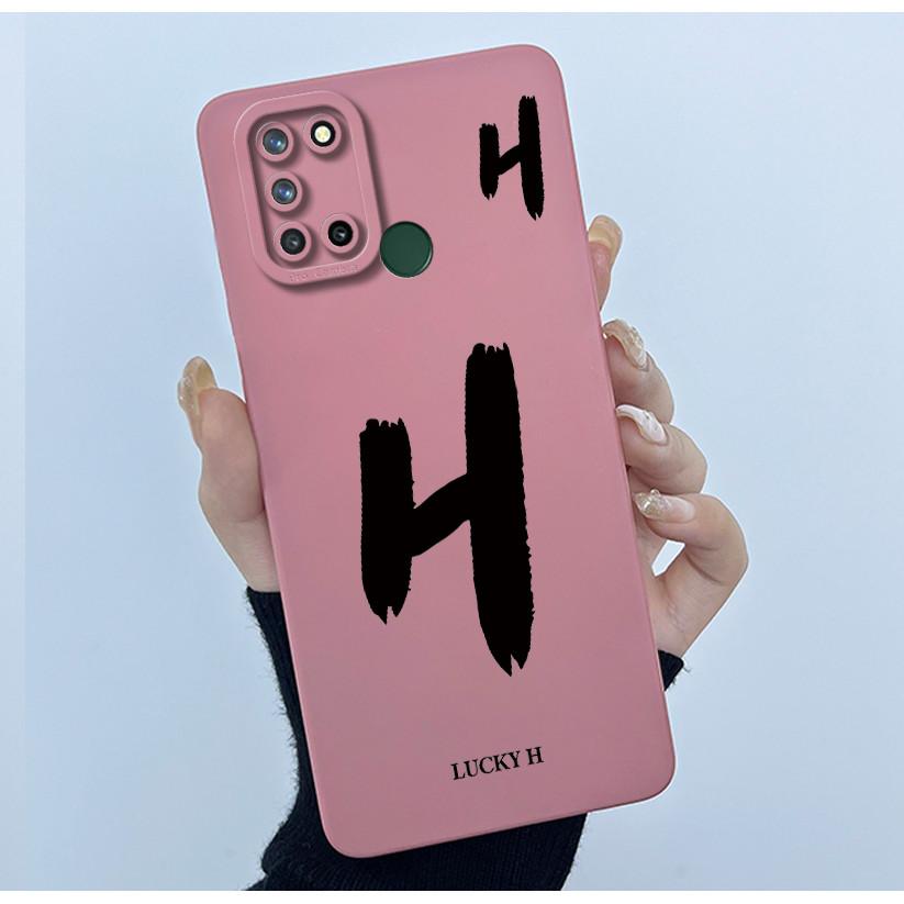 Casing For Realme 7i 7 i RMX2103 Realme C17 RMX2101 Phone Case Lucky Initial Letter Silicone Matte Soft Shockproof Bumper Cover