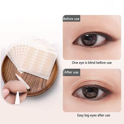 120Pcs Double Eyelid Tape Sticker Long Lasting Double-Fold Self-Adhesive Paste Clear Beige Big Eye Tools
