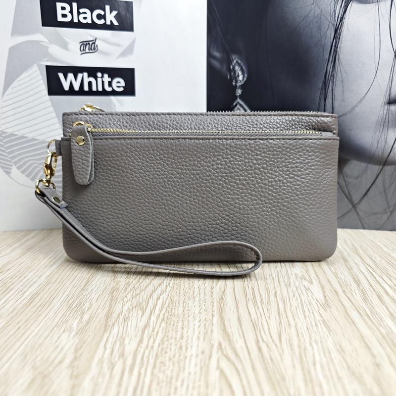 Korean Style Genuine Leather Multi-Functional Women's Wristlet Clutch Wallet