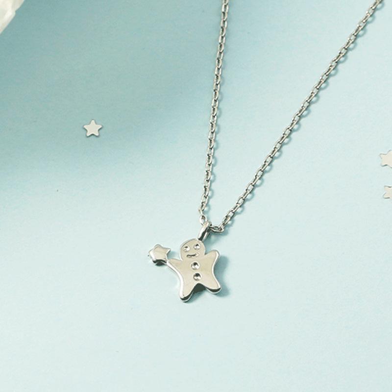 Pepparkaksgubbe & Snögubbe Julhalsband - Enkel Design för Kvinnor