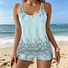 Costume da Bagno da Donna Tankini 2 Pezzi Costume da Bagno con Orlo Floreale Costumi da Bagno per le Vacanze