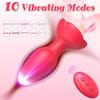 Rose Vibrating Butt Plug with Wireless Remote - Adult SM Toy for Men and Women