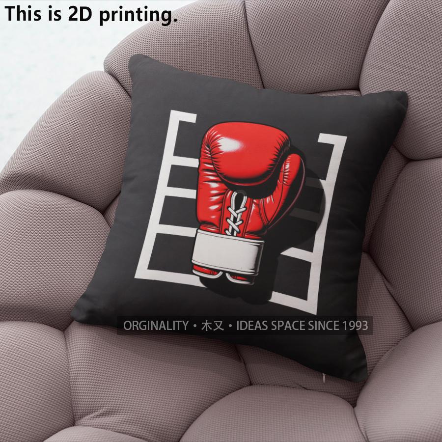 Boxing Glove Sport Themed Throw Pillow Covers Pattern Cushion Cover Suitable For Sofa Bedroom Car Pillow Cover