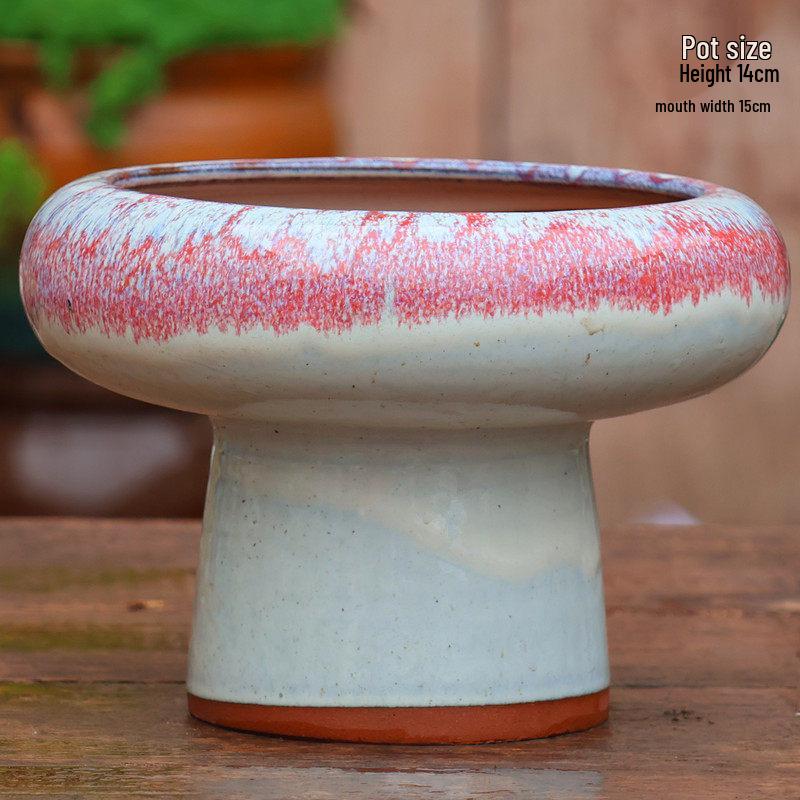 Yixing Handmade Coarse Pottery Large Square Succulent Flower Pot